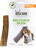 Buck Bone Organics Dog Chews, Elk Antlers for Dogs, Long Lasting Dog Bones for Aggressive Chewers, All Natural, No Preservatives, Wild Shed in The USA (Medium)