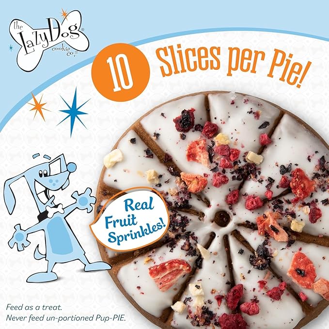 The Lazy Dog - Happy Birthday Pie Dog Treat for a Special Boy (5 oz). A Treat for Your Special Friend’s Celebration Day! (Includes Bonus Birthday Sign!)