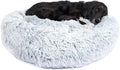 Barkbox Dog Bed, 2-in-1 Memory Foam Donut Cuddler Dog and Cat Bed, Calming Orthopedic Joint Relief Fur Crate Lounger for Pets, Machine Washable + Removable Cover, Waterproof Lining, Includes Toy