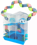 Mcage Large Muli-Level Hamster Mansion Mouse Habitat Gerbil Home Mice Rodent Rats Small Animal Critter Home Cage Expandable and Customizable with Hide House Food Dish Running Wheel Water Bottle
