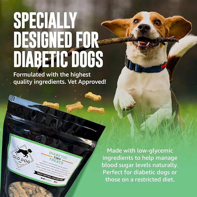 Tiny Diabetic Dog Treats | All Natural, 2 Calorie, Vet Approved Pet Snacks | Top Treat for Dogs | Healthy Chews for Large, Medium & Small Breeds | 8 oz