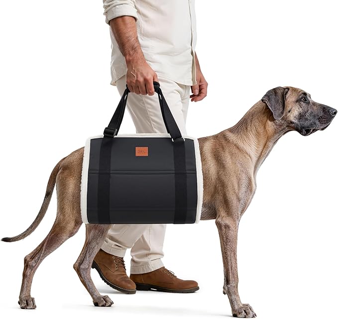 Adjustable Dog Lift Harness Dog Sling for Large Dogs Hind Leg Support Soft Lift Support and Rehab Harness for Weak Rear Legs, Helps Senior, Injured, Disabled, After ACL Surgery Dogs (Black, XX-Large)