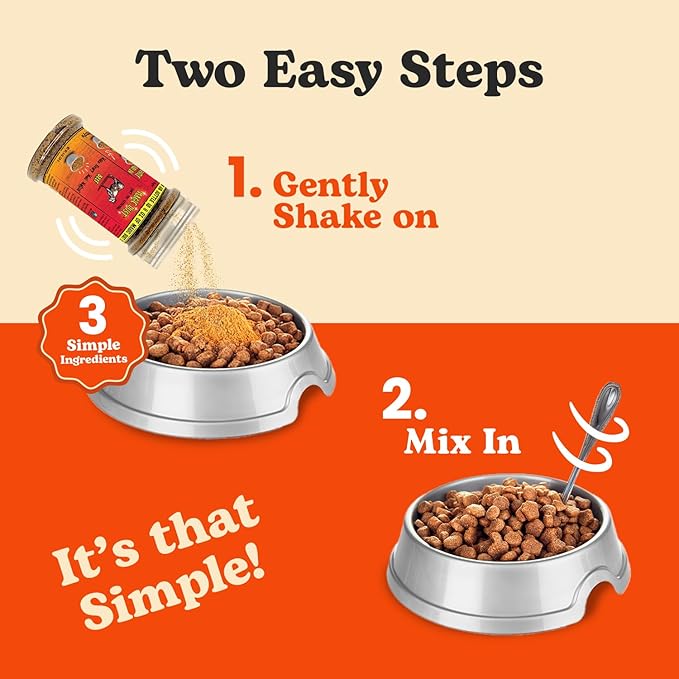 Wild Meadow Farms - Magic Dust Beef Jerky Topper, Single Protein Pet Food Topper for Dogs & Cats, Enhance Flavor & Elevate Mealtime Excitement for Picky Eaters - 8 Ounce Bottle in Beef Flavor