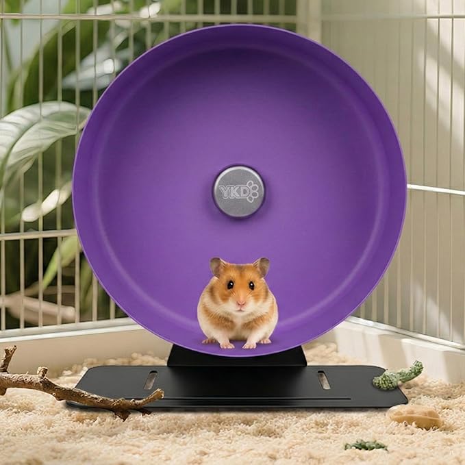 11.8" Silent Rat Exercise Wheel, Aluminum Alloy Noiseless Running Wheel for Fancy Rat, Syrian Hamsters, Hedgehogs and Small Pets (Base-Purple)