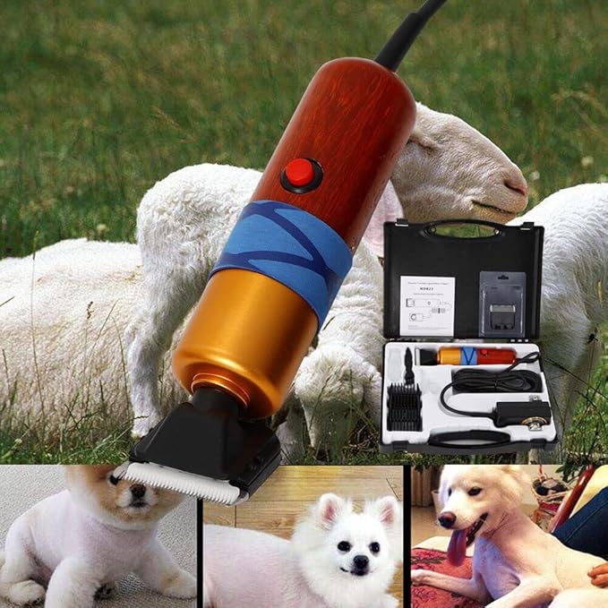 DC12V 200W, Electric Professional Sheep Shears, Animal Grooming Clippers for Sheep Alpacas Goats and More, Farm Livestock Haircut with Grooming Carrying Case
