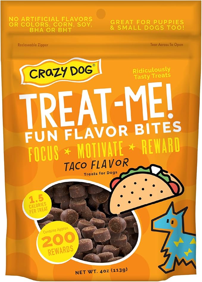 Crazy Dog Treat-Me! Mini Treats: Taco, 4 oz. Bag