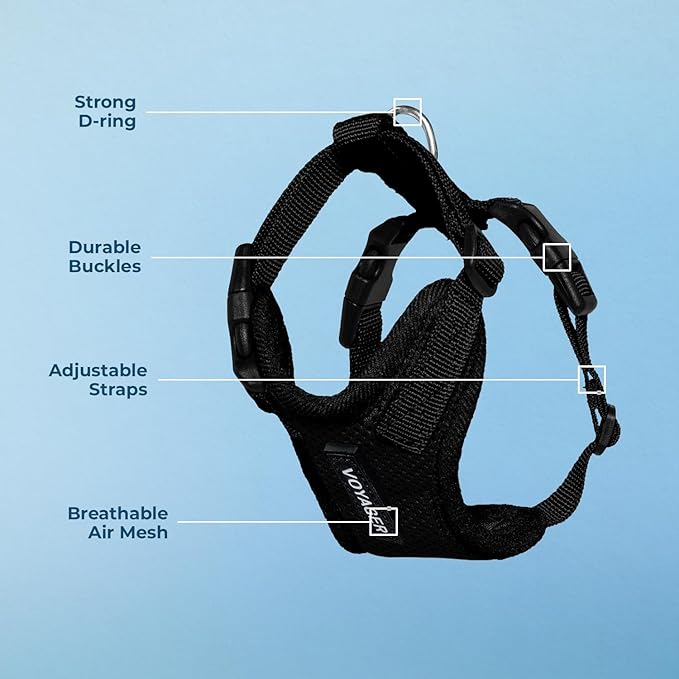 Voyager Step-in Lock Pet Harness - All Weather Mesh, Adjustable Step in Harness for Cats and Dogs by Best Pet Supplies - Black, XS (Pack of 2)