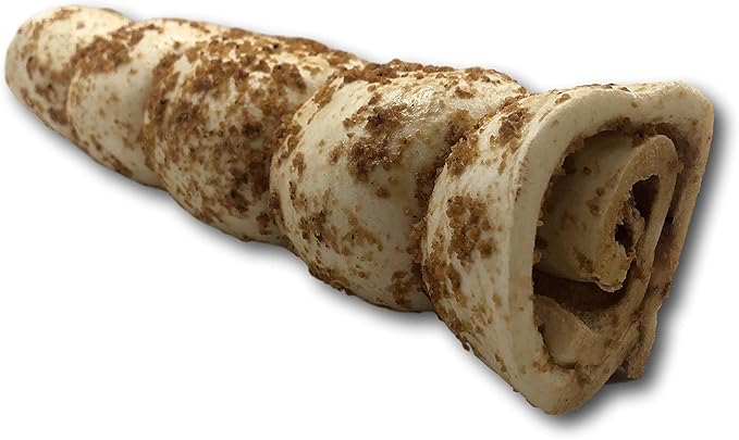 Top Dog Chews – 10” – 12” Buffalo Beef Cheek Rolls with Bully Dust Sprinkles, 3 Pack, Long Lasting Dog Bones for Aggressive Chewers, Rawhide Free Dog Treats