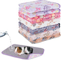 YUEPET Waterproof Guinea Pig Blankets Washable 6 Pack Small Animal Fleece Cage Liners Pet Soft Sleep Mat Pad Cover Warm Flannel Throw for Hamster Guinea Pig Rabbit Chinchilla Hedgehog Ferret 30"×16"
