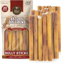 Bully Bunches Premium 6 Inch Standard Odor-Free Bully Sticks for Small to Medium Dogs & Puppies - Consistently Sized, Long Lasting Chews for Oral Care - All Natural, 100% Beef Dog Treats (20 Pk)