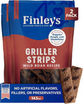 Finley's Wild Boar Griller Strips for Dogs, Jerky-Style Dog Treats with Real Ingredients for All Breeds and Sizes, 14.5oz, 2 Pack
