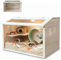 Wooden Hamster Cage Chewproof, Large Hamster Cages and Habitats, Small Animal Habitat with Openable Acrylic Sheet for Gerbil, Degus Mice, Guinea Pig, Rat& Other Small Pets（23.62in）
