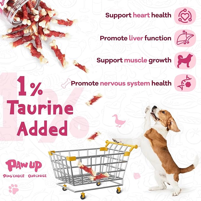 PAWUP Duck Wrapped Dog Bones, Digestible Soft-Core Bones, Natural Teeth Clean, Rawhide-Free, Healthy Dog Chews for Small Dogs, 12.5 oz