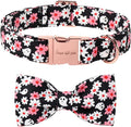 Unique style paws Cotton Dog Collar with Bow Autumn Puppy Collar with Halloween Ghost Flower for Small Medium Large Boys Girls Dogs