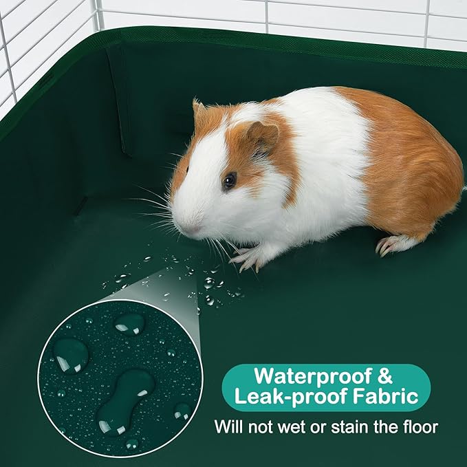 Glittme Guinea Pig Cage Liner, Waterproof Liner for Guinea Pigs, Guinea Pig Bedding with Tarp Bottom for Grid Cage, Cage Liners for Guinea Pig, Bunny, Hamster, Rabbit,Not Include Cage,47 * 24 inches