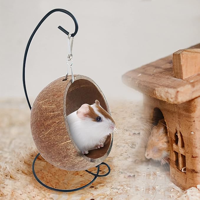 Hamster Cage Hamster Hideout Hanging Hammock Bed with Stand Cage with Mattress for Small Animals