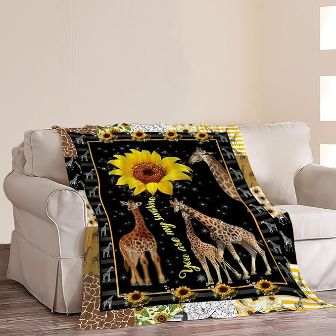 Giraffe Blanket Giraffe Decor Throw Blankets Cozy Fleece Flannel Blanket Soft Warm Plush Lightweight Bedding Little Giraffes Gifts for Women Men Girls Boys for Couch Sofa Bed 50"X60"
