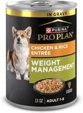 Purina Pro Plan Weight Management Wet Dog Food Chicken and Rice Entrée in Gravy - (Pack of 12) 13 oz. Cans