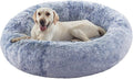 45 inches Donut Dog Bed for Extra Large Dogs,Calming Fluffy Round Jumbo Pet Bed with Removable & Washable Cover, Fits up to 120 lbs Pets (Dark Blue,XL)