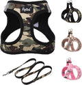 PUPTECK Dog Harness and Leash Set for Small Medium Dogs No Pull Step-in Soft Mesh Puppy Cat Vest Harnesses Reflective at Night, Camouflage, XS