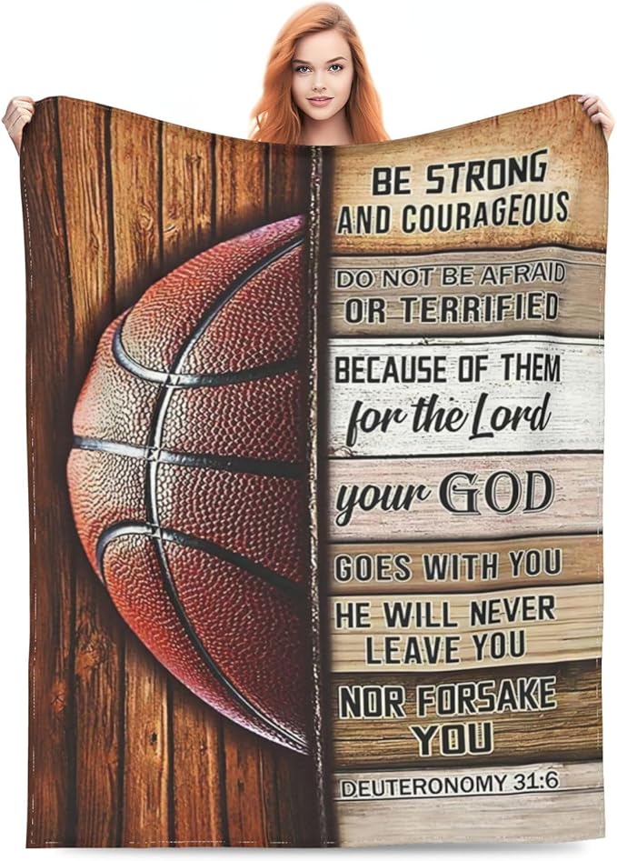 Basketball Blanket Gifts - Cozy Fleece Flannel Throw for Coach, Boys, Girls, Men, Women - Soft Warm Plush Lightweight Bedding for Couch, Sofa, Bed - 60"X80"