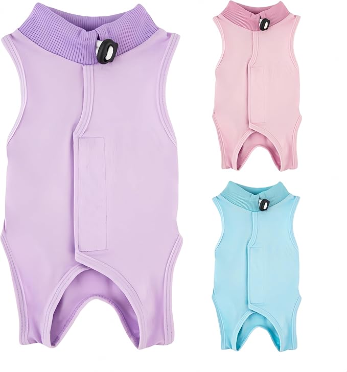 Cat Surgical Recovery Suit - Soft Stretchable Bodysuit for Post-Op Care - Prevents Licking Wounds After Spay/Neuter - Lightweight & Airy Breathable Fabric- Small to Large Cats (Pink, Small)
