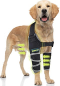 Dog Elbow Brace Pads for Dogs, Supports Elbow and Shoulder Joints, Helps Reduce Calluses, Pressure Sores & Hygroma, Reflective Design, Both Legs, Size L