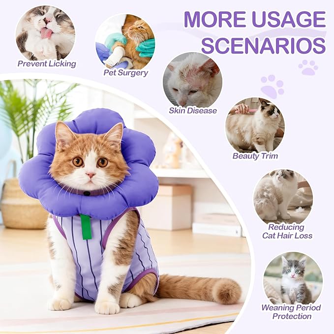 EMUST Recovery Suit for Small Dogs After Surgery, Soft E-Collar Alternative Surgical Wear, Breathable Anti-Licking Post-Op Clothes for Spay, Birth Control & Comfortable Recovery(Grapes,L)