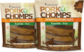 Pork Chomps Roasted Pork Skin Dog Chews, 6 Inch Rib Shapes, 10 Count, Pack of 2 - Long-Lasting Treats for Dogs - High Protein, Rawhide-Free, Low Fat, Healthy & Delicious Chews