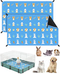 Bissap 2 Packs Guinea Pig Cage Liners, 24''X36'' Washable Guinea Pig Pee Pads Non Slip Reusable Fast and Super Absorbent Bedding for Small Animals Rabbit Hamster Chinchillas Rat - Blue