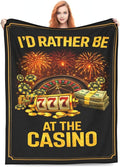 Gambling Blanket, Gifts for Women Men, Casino Soft Lightweight Throw Blankets for Adults, Travel Bed Living Room Decor, 40x50in
