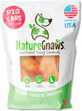 Nature Gnaws USA Pig Ears for Dogs (10 Count) - Thick Long Lasting for Aggressive Chewers and Large Dogs - Premium Natural Pork Dog Chew Bones - Rawhide Free