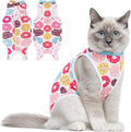 Coppthinktu Cat Recovery Suit Female Cats Onesie for Cats, Breathable Cat Surgery Suit for Surgical Abdominal Wounds Skin Diseases, Cute Kitten Spay Recovery Suit E-Collar Alternative Anti Licking