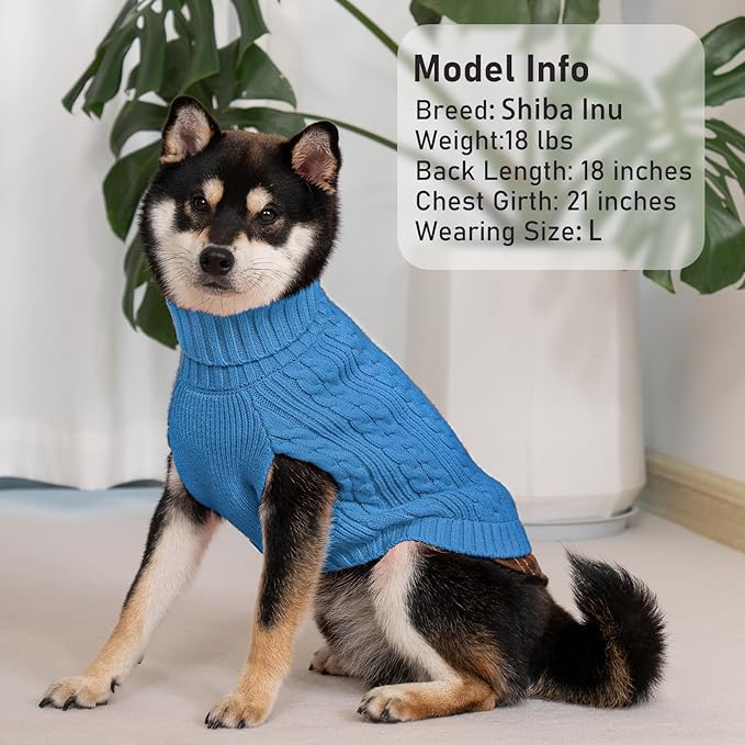KYEESE Dog Sweater Stretchy Comfy Pet Coat for Fall Winter Cold Weather Soft Pullover Dog Sweaters for Small Dogs Male Warm Turtleneck Small Dogs Sweater