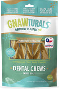 Dental Chews Twisted Sticks | for Medium and Large Dogs | USA Sourced Beef-Hide | Natural Scrubbing Action Fights Plaque and Tartar Refreshing Your Dog's Breath (5 Sticks, Peanut Butter)