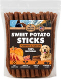 BRUTUS & BARNABY USA Sweet Potato Dog Treats - Grain Free, Pumpkin Bacon Crunchy Sticks - Great Tasting, Promotes Positive Dog Gut Health with Natural Anti-Diarrhea Properties, No Preservatives Added