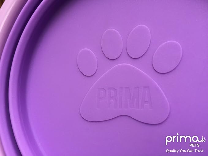 Collapsible Silicone Water Travel Bowl with Clip for Dog and Cat, Portable and Durable Pop-up Feeder for Convenient On-The-go Feeding – Size: Large (5 Cups) Purple – 2 Pack