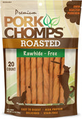 Pork Chomps Roasted Pork Skin Dog Chews, 5 Inch Mini Twists, 20 Count - Long-Lasting Treats for Dogs - High Protein, Rawhide-Free, Low Fat, Healthy & Delicious Chews