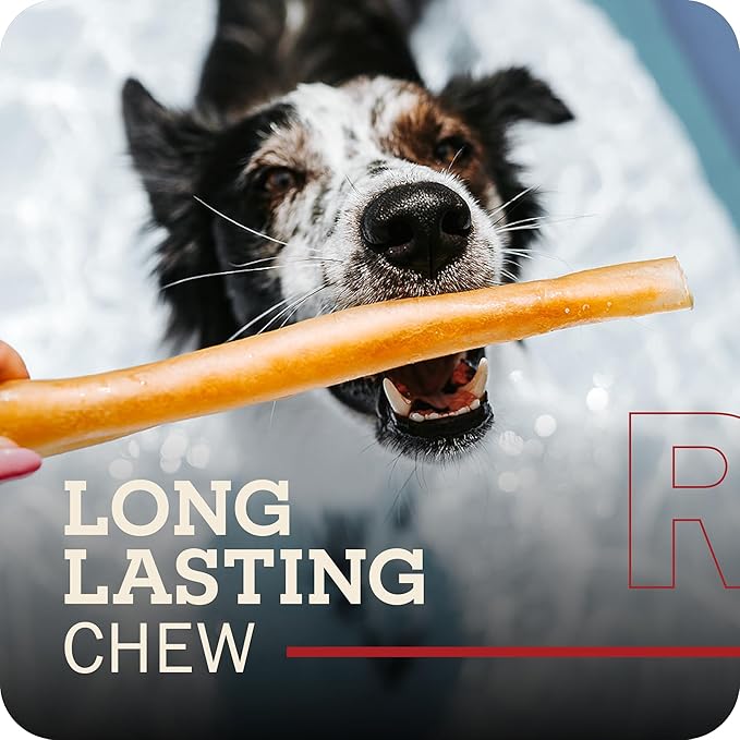 Redbarn Pet Products Redbarn Natural 12" Beef Collagen Braids - Case of 20 Sticks - Long Lasting Low-Odor Alternative to Rawhide & Bully Sticks -Single Ingredient Chew for Medium Large Dogs