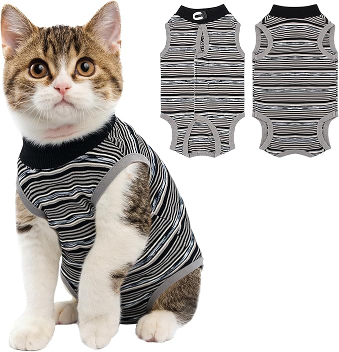 Coppthinktu Cat Recovery Suit Female, Cat Surgery Recovery Suit Cats Onesie for Cats After Surgery for Surgical Abdominal Wound Skin Diseases, Soft E-Collar Alternative Kitten Spay Suit Anti Licking