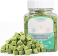 Freeze-Dried Cat Grass Dental Treats - Natural Teeth Cleaning Chews,Hairball Control,Grain-Free Edible Snacks for Indoor Cats & Kittens (80g)
