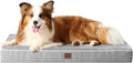 EHEYCIGA Waterproof Dog Bed Memory Foam 44x32, Orthopedic Dog Beds Mat for Extra Large Dogs with Removable Cover, Grey
