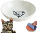 Ceramic Cat Bowl Whisker Friendly – Wide Shallow Cat Food Dish with Non-Slip Base, Dishwasher Safe Feeding Bowl for Indoor Cats