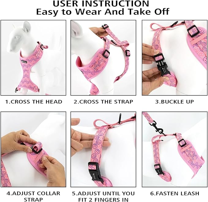 Dog Cat Harness and Leash Set, Puppia Soft Mesh Padded and Adjustable Puppy Vest Cute Dog Clothes Escape Proof Easy Walk Pet Accessories (Honeybee, L (Neck 15.7"-21"; Chest 19.6"-28.3"))