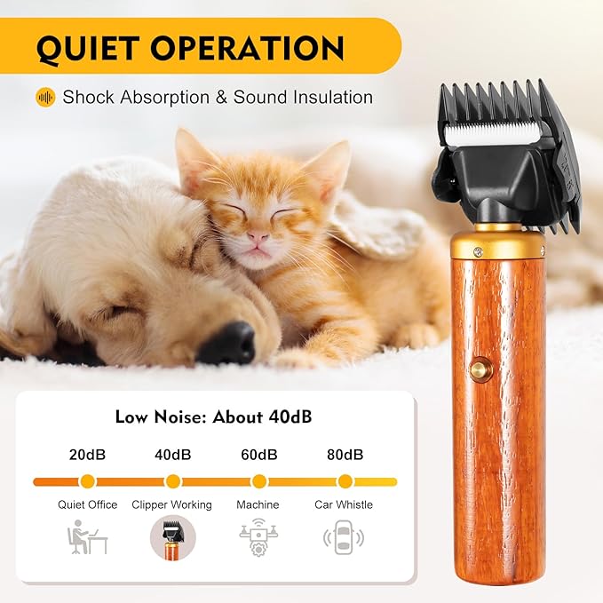 55W Dog Clippers for Grooming, Sheep Shears Professional Dog Grooming Clippers with 2 Blades Dual-Sided Guide Combs Low-Noise Pet Clippers for Goats Alpacas Large Dogs Angora Rabbits