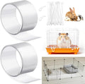 Juexica 2 Pcs 82.7 x 4.5 Inch Guinea Pig Cage Liner Clear Cuttable Critter Liner with Pre Drilled Holes Urine Guard Extra Long Liner with 100 Zip Ties for Rabbit Hamster Ferret Chinchilla