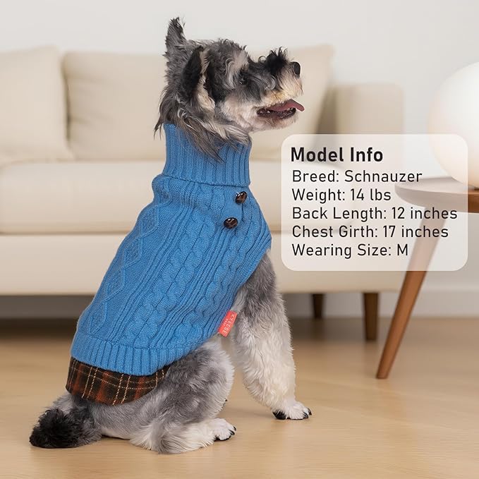 KYEESE Dog Sweater Thick Pet Coat for Fall Winter Cold Weather Warm Turtleneck Medium Dogs Sweater Soft Pullover Dog Sweaters for Medium Dogs Boy
