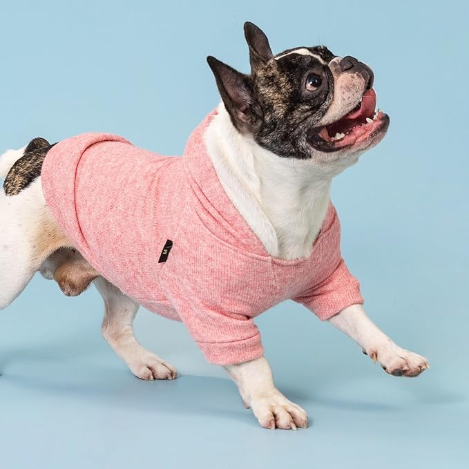 Fitwarm Knitted Dog Hoodie Sweater, Winter Clothes for Small Dogs Boy Girl, Lightweight Pet Sweatshirt, Heather Pink, XXL