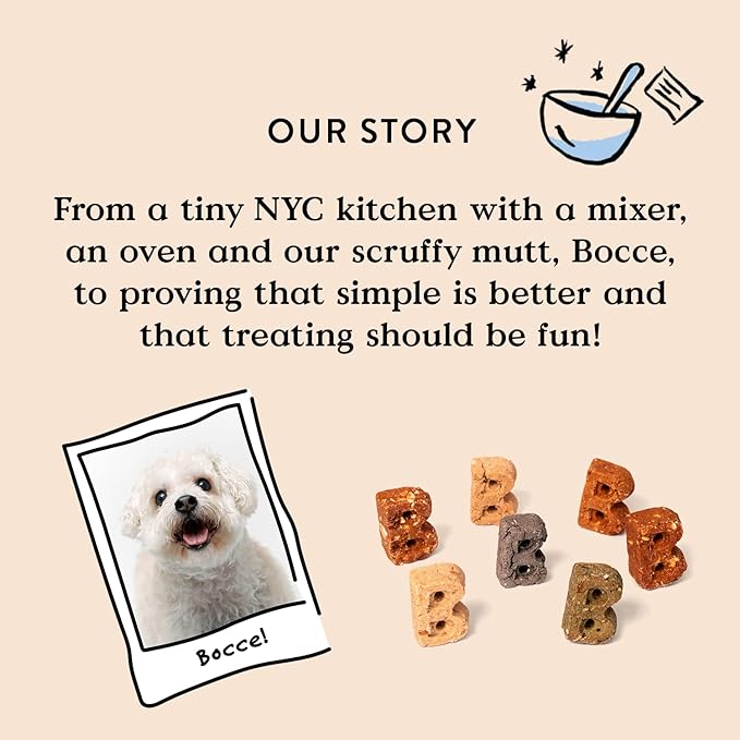 Bocce's Bakery Oven Baked Quack Quack Quack Dog Treats - Natural, Real Ingredient, Wheat-Free Soft & Chewy Cookies - Baked in The USA, Peanut Butter & Banana Flavor, 6 oz