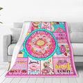 SweetFox Donut Blanket, Funny Cute Donut Decor Throw Blanket Gifts for Girls Boys Food Lovers Super Warm Soft Plush Fleece Lightweight Flannel Winter Bedding Blankets for Kids Adults Women 60"X50"